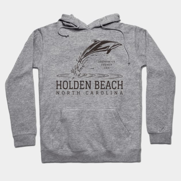 Holden Beach, NC Dolphin Summertime Vacation Hoodie by Contentarama